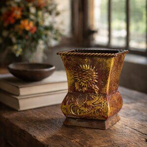 Rustic Style Tin Vase